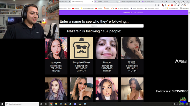 Mizkif Checks His Mod's Following List
