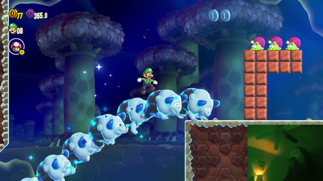 Aris is enjoying the new Super Mario game