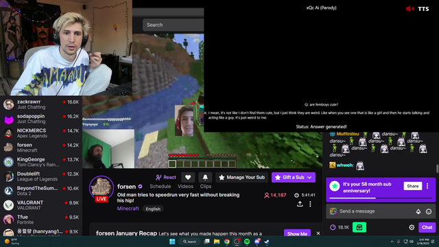 AI XQC has a Transgenderp*bic take!