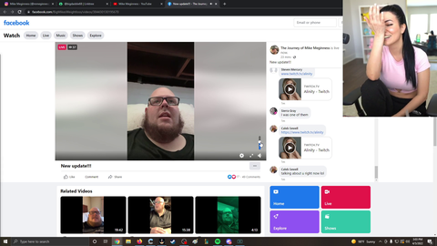 Alinity finds the stream of a guy that was in My 600lbs life episode she just watched