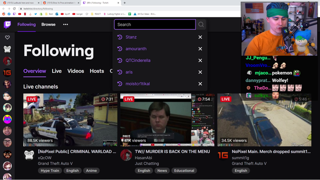Ludwig checks up on QT's stream