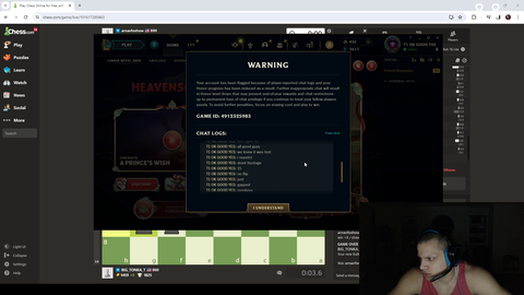Tyler finds out what got him chat restricted