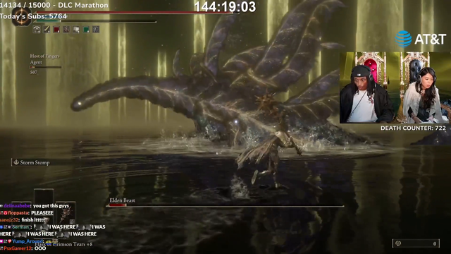 Agent (719 Deaths) and Emily (722 Deaths) beats Elden Ring after 144 hours