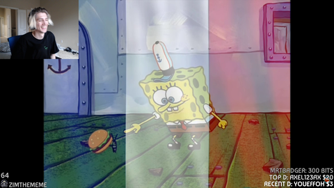 xQc speaks French imitating Spongebob