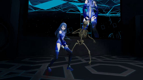 Skeleton goes next level in VR dance