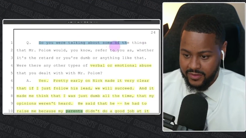 HenryResilient goes over Nick and Malena's divorce transcripts and finds that Nick felt he "had to raise me (Malena) because my parents didn't do a good job at it and that I needed to grow up"