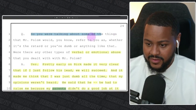 HenryResilient goes over Nick and Malena's divorce transcripts and finds that Nick felt he "had to raise me (Malena) because my parents didn't do a good job at it and that I needed to grow up"