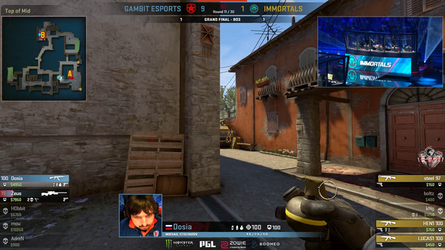 CSGO player Dosia with 200 IQ play