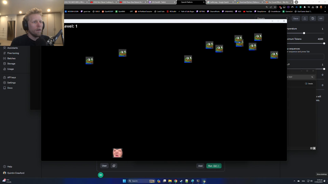Quin makes a playable game (using chatgpt)