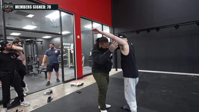 Mizkif gets thrown by pro wrestler