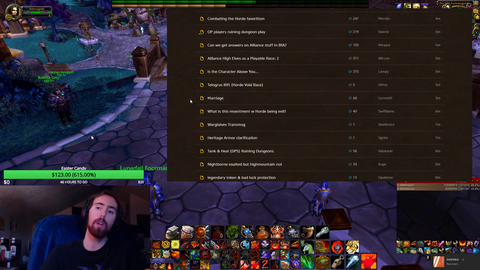 asmongold browses the wow forums