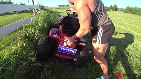 Yup, this is how Knut uses a lawnmower. LOL