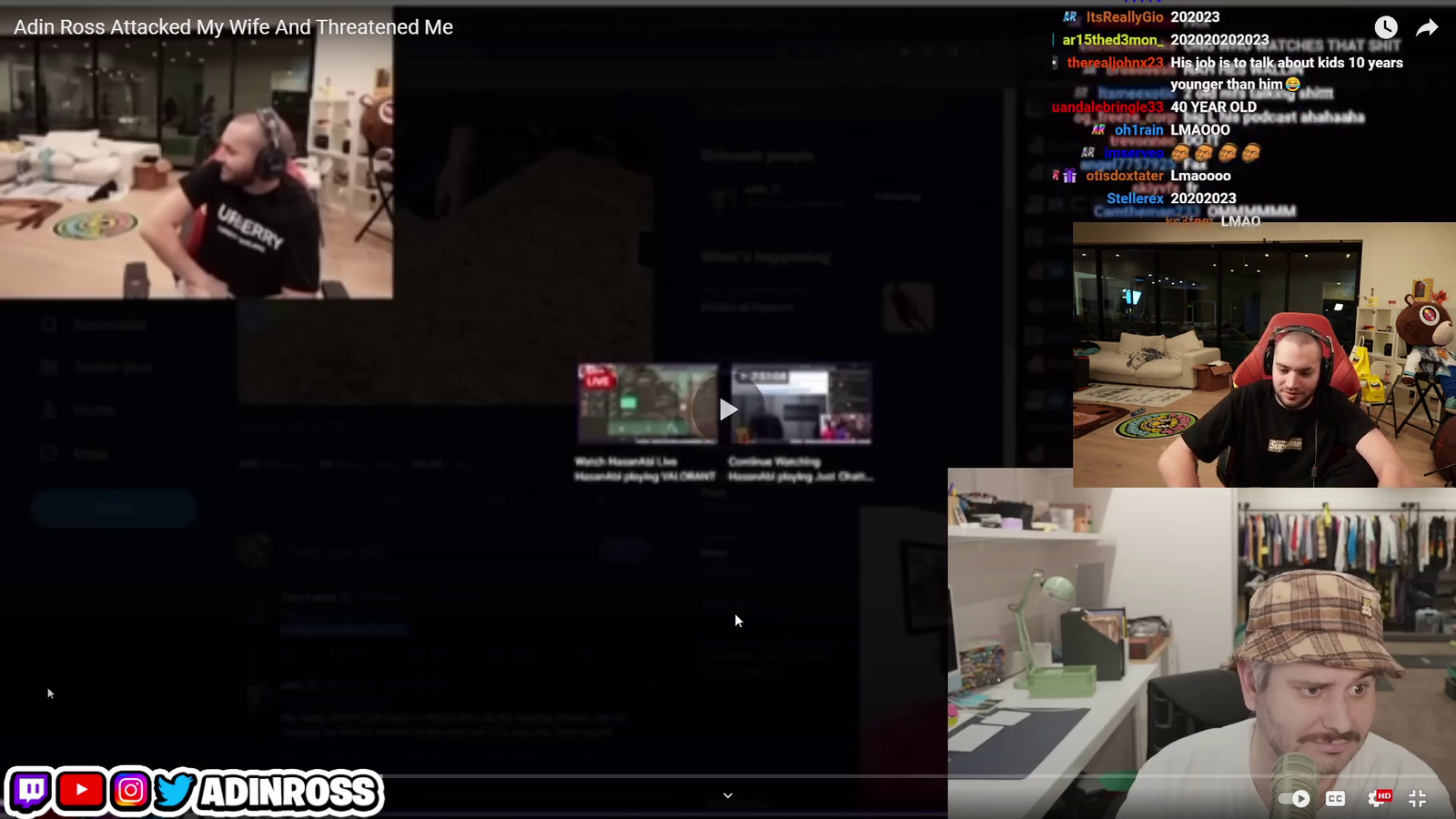 AdinRoss backtracks comments made to H3 yesterday insisting his friend was just playing around