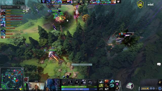 Dota 2 player Fata struggles to drink in a pro match