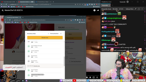 Hasans donation of 10k and community brings former master chefs contestants gofundme now 2k away from goal