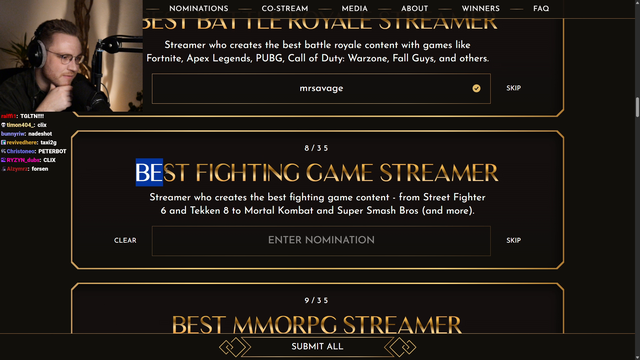 Ohnepixel nominates his favourite fighting game streamer