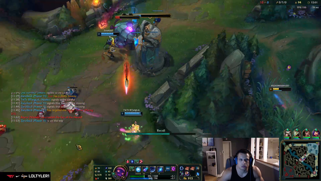 T1 gets decimated as soon as he tps back to lane
