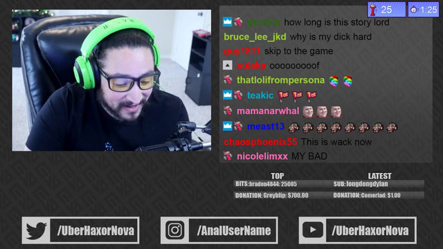 UberHaxorNova reads disgusting fanfic on stream
