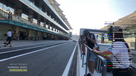 F1 Driver Lando Norris streaming at Offseason Testing!
