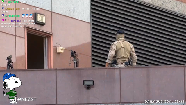 Snipers on the roof of LA federal building for protesters