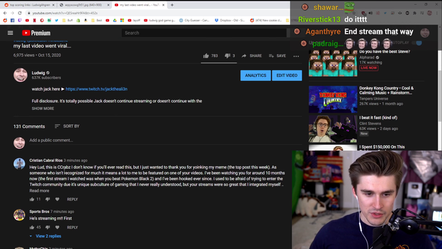 Ludwig almost skips wholesome comment.