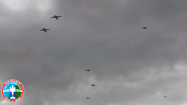 Lines of Paratroopers jumping on Normandy