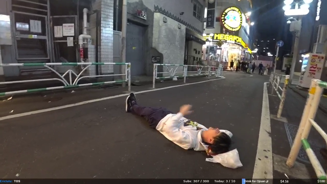 Drunk sleeping in the streets of Tokyo has just become more extreme