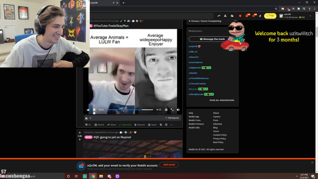 XQC Checks Up On His Reddit