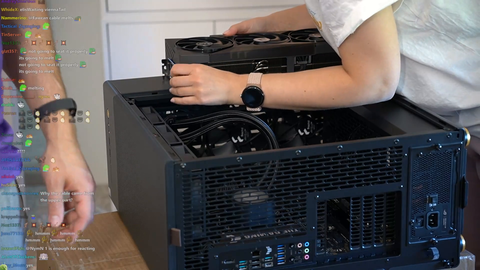 Nymn's new 5090 PC sent by Nvidia arrived a little crooked