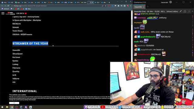 Streamys Nominations For Streamer Of the Year