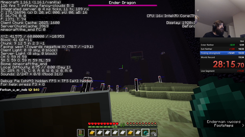Forsen finally silence the doubters FOR REAL (Sub 29 minecraft speedrun)