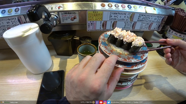 Rob inhales sushi and more