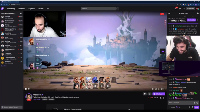 Moe baits Odablock into pulling an xQc