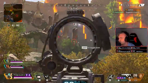 Guy obviously aimbotting in apex legends