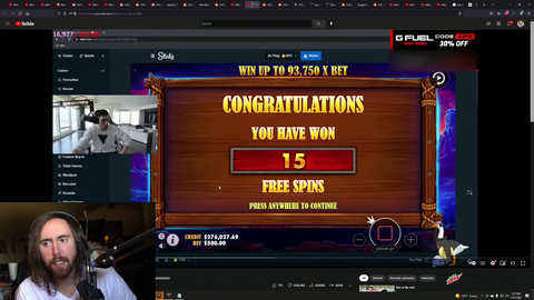 Asmon gets help from Train to warn his viewers about gambling after scoring a big win on the Lost Ark slots