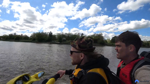 Quin strikes a pose on his jet ski
