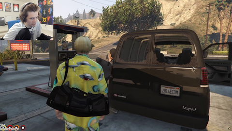 X and his friend goes to get some gas