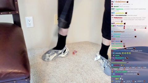XQC puts his new shoes on his hands and does a handstand