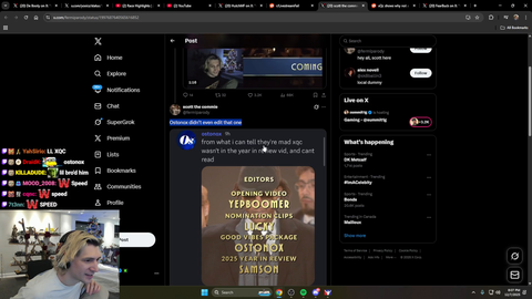 Ostonox(Hasans editor) tries to deny allegations of editing Xqc out of the Streamer Awards clips