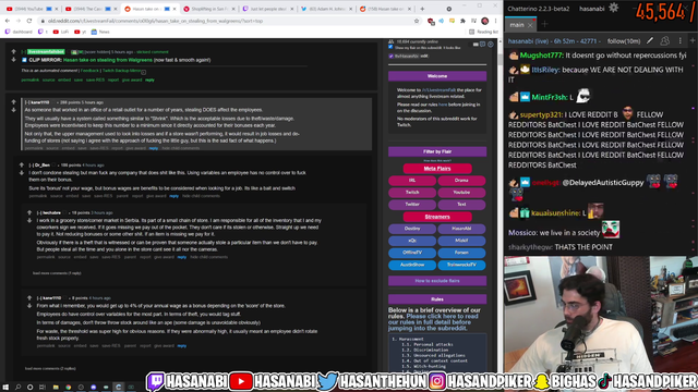In context clip of Hasan's stealing take
