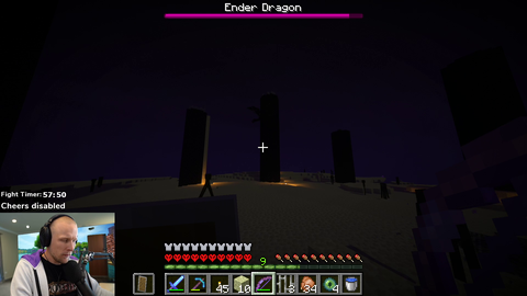 Quin hits the ender dragon