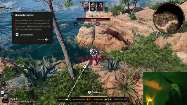 Aris blasts a bitch off the cliff
