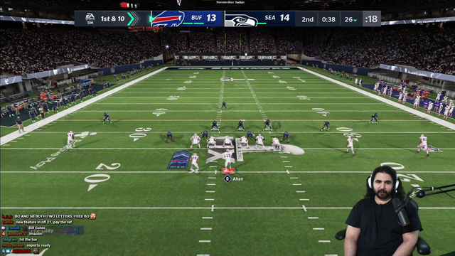 Esfands wide receiver has slight butter fingers