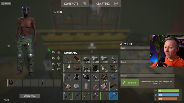 Limmy enjoying the Rust experience