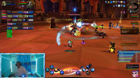 Mage playing WoW with controller