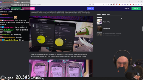 Wubby finds out a fan has over 18 terabytes of porn stored on hard drives