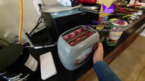 Jinny and Esfand try out a Bob Ross toaster