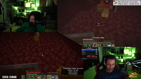 Nick gets outdone by Malena in Minecraft