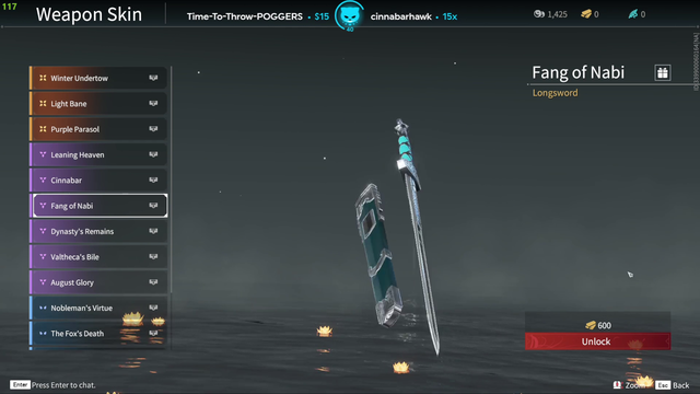 Lirik finds out he needs to unlock his custom sword in Naraka