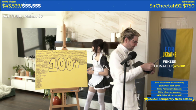 Cyr reading out Charity Donation Names OMEGALUL